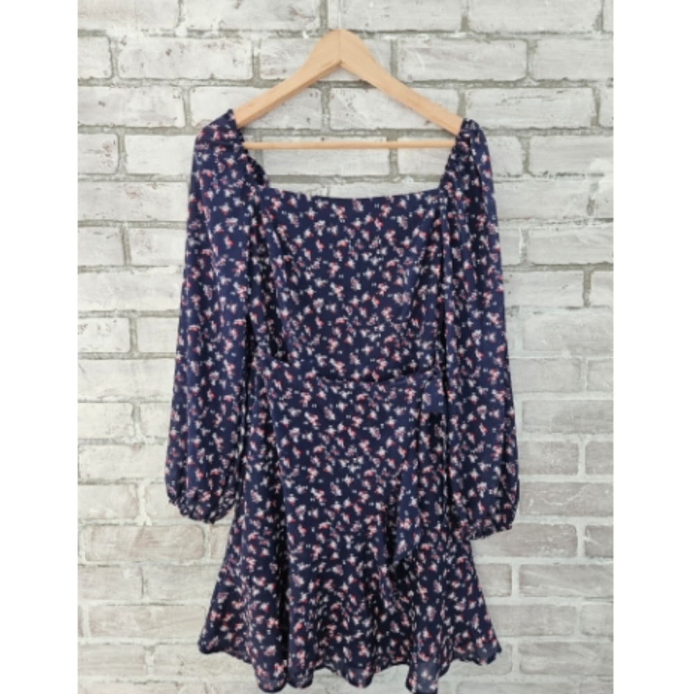 Boutique Navy Floral Wrap Dress